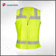 Gilet réfléchissant de sécurité de moto de 3M pour le travail de trafic d&#39;aéroport de femmes gilet de sécurité de maille de gilet de sécurité de visibilité élevée